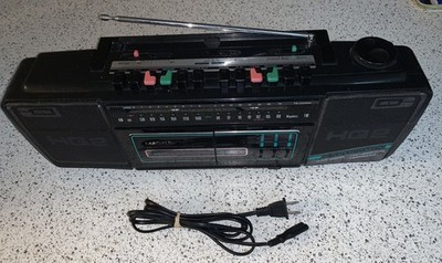 Vintage Magnavox HQ2 Boombox / 80s 90s Dual Cassette Player Radio Tested Working