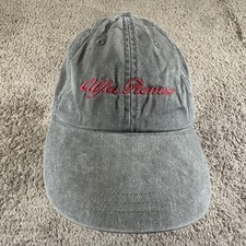 Vtg Alfa Romeo Adams Hat Cap Strapback Men O/S Gray Twill Car Logo Dad Script