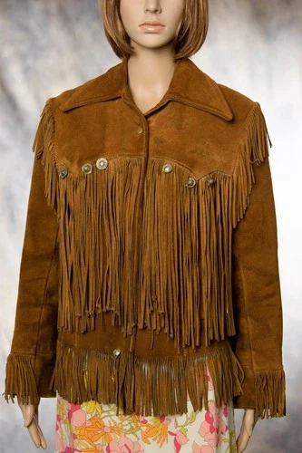 Buckboard  Brown jacket sz 12  w/Unique VTG Brass Medallions, THe best feature! - product listing photo