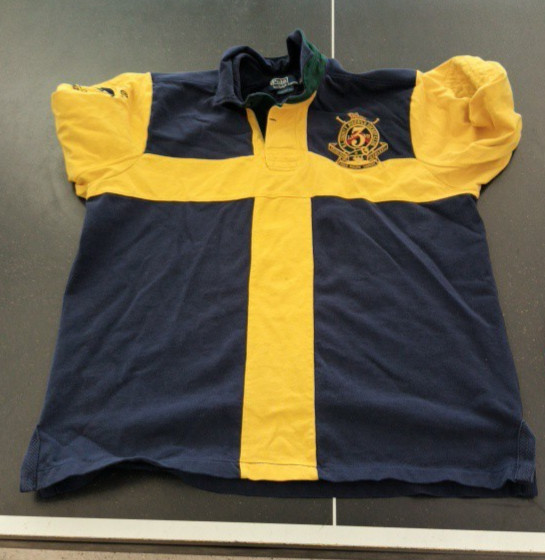 Vintage 90s Polo Ralph Lauren Patchwork Rugby Shirt Men