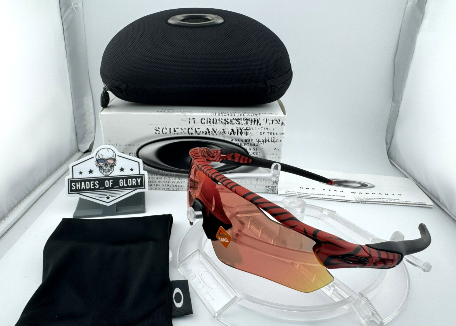 OAKLEY RADAR EV PATH RED TIGER W/ PRIZM TRAIL LENS SUNGLASSES OO9208-D1 38 RARE