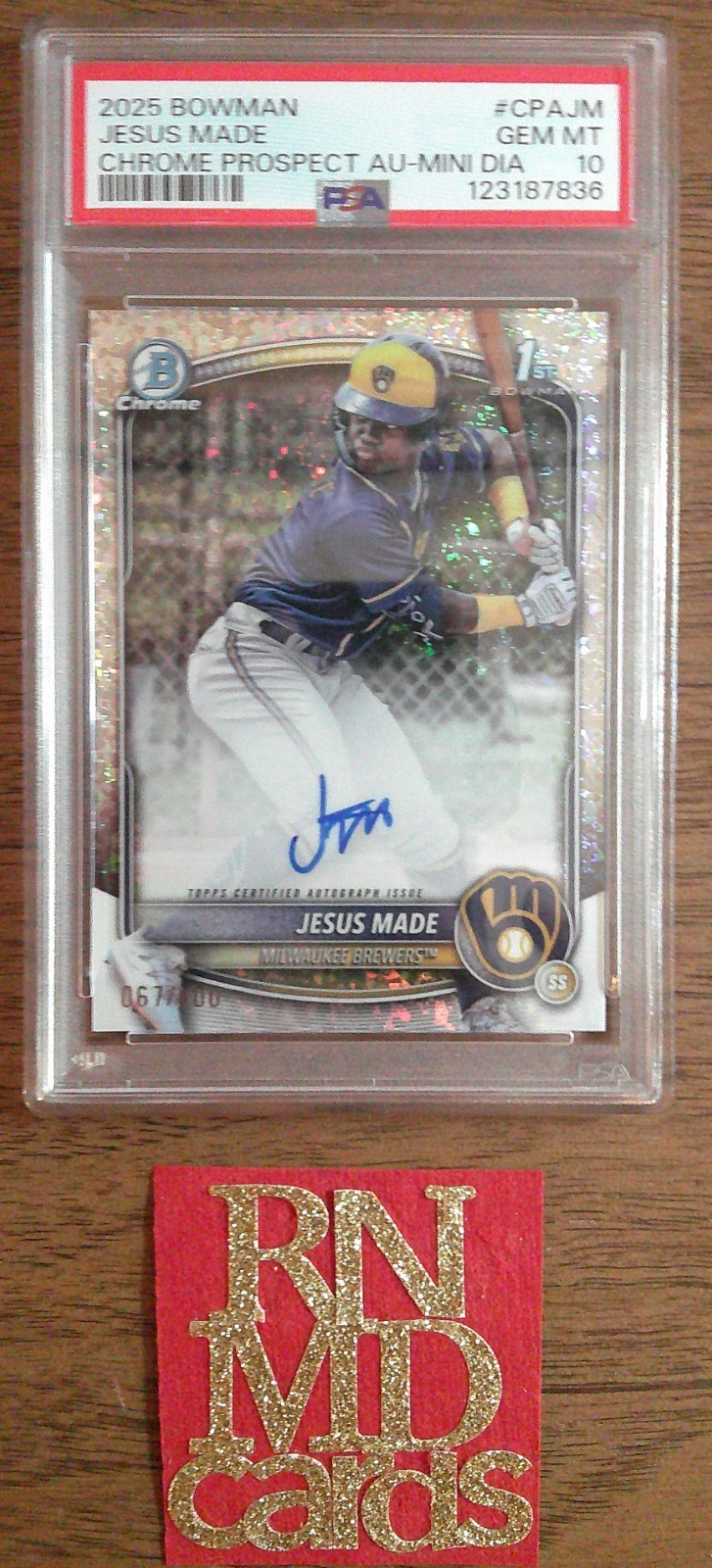 2025 Topps Bowman Chrome 1st Jesus Made #CPA-JM Mini-Diamond Refractor Auto /100