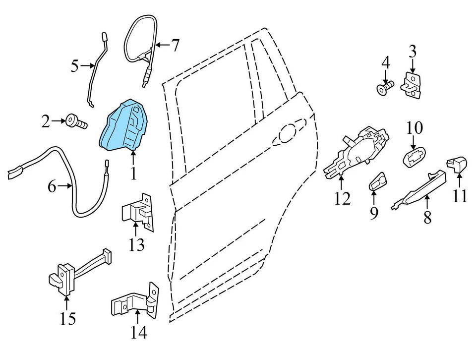 2014-2018 BMW 328D — защелка задней левой двери / привод замка 7229459 - Изображение 3 из 4