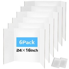 Trifold Poster Board 24"x16", 6 Pack Small Corrugated Boards for School Proje...