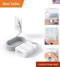 Surge Protector Power Strip with 10Ft Cord, 8 AC Outlets & USB-C for Home/Office