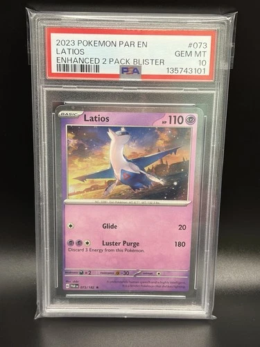 2023 LATIOS #073 Paradox Rift Holo Pokemon Card Enhanced 2 Pack Blister PSA 10