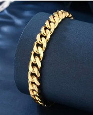 Armband Damen Herren Panzerkette Edelstahl 18K vergoldet 20cm