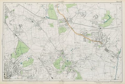 CHISLEHURST Eltham Mottingham Bromley Sidcup Füße Cray Catford. Speck 1913 Karte