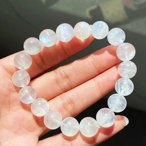 10.4mm Natural Blue Moonstone Strong Light Crystal Beads Bracelet 013 - Picture 1 of 8