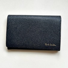 Paul Smith Authentic Leather Business Card Holder Card Case Navy