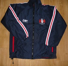 GLOUCESTER RUGBY-NEW-Navy Full Zip W/Proof Jacket-Embroidered-Fleece Lined--Med