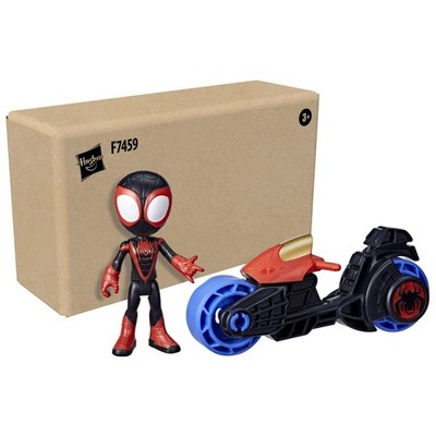 Miles Morales Spidey Action Figure with Motorcycle   Fun for Ages 3+