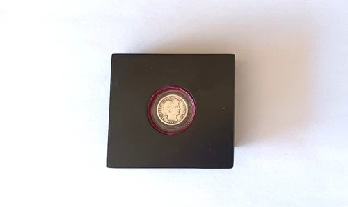 1907 O Barber Dime  With Vintage Hard Enamel Display Case