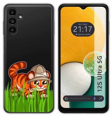 Funda Silikon Transparent Für Samsung Galaxy A13 5G Design Tiger Zeichnungen