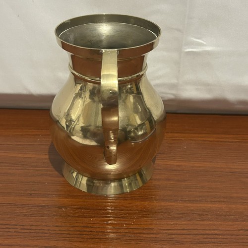 Vintage Handmade Solid BRASS Pitcher 5.5 Inches Made In INDIA - Picture 6 of 13