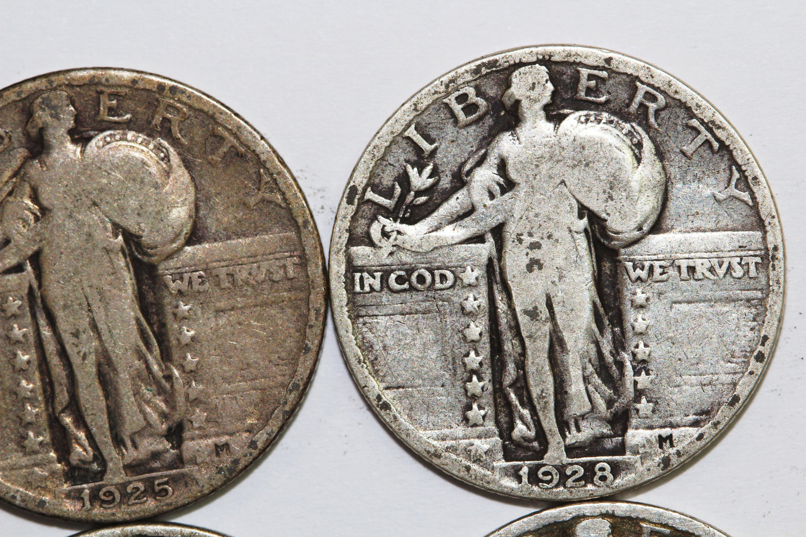 1925 1928 1926 1927-D 1925 1928 Standing Liberty Silver Quarters VG -VF ...