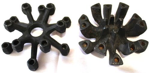 Vtg Hallmark Candle Holder x2 MCM 60s Iron Brutalist Taper Atomic Star Set Japan - Picture 20 of 24