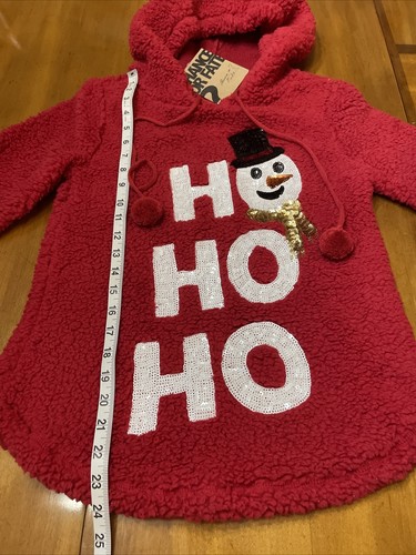 Chance Or Fate Schneemann Sherpa Fleece Hoodie Pullover Gr. XS Pailletten Urlaub Neu mit Etikett - Bild 4 von 8