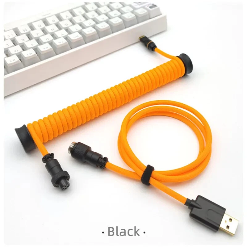 Coiled Keyboard Cable Weight Rod Reel Cable Organizer Winder Protection Rod Pole - Image 4 of 4