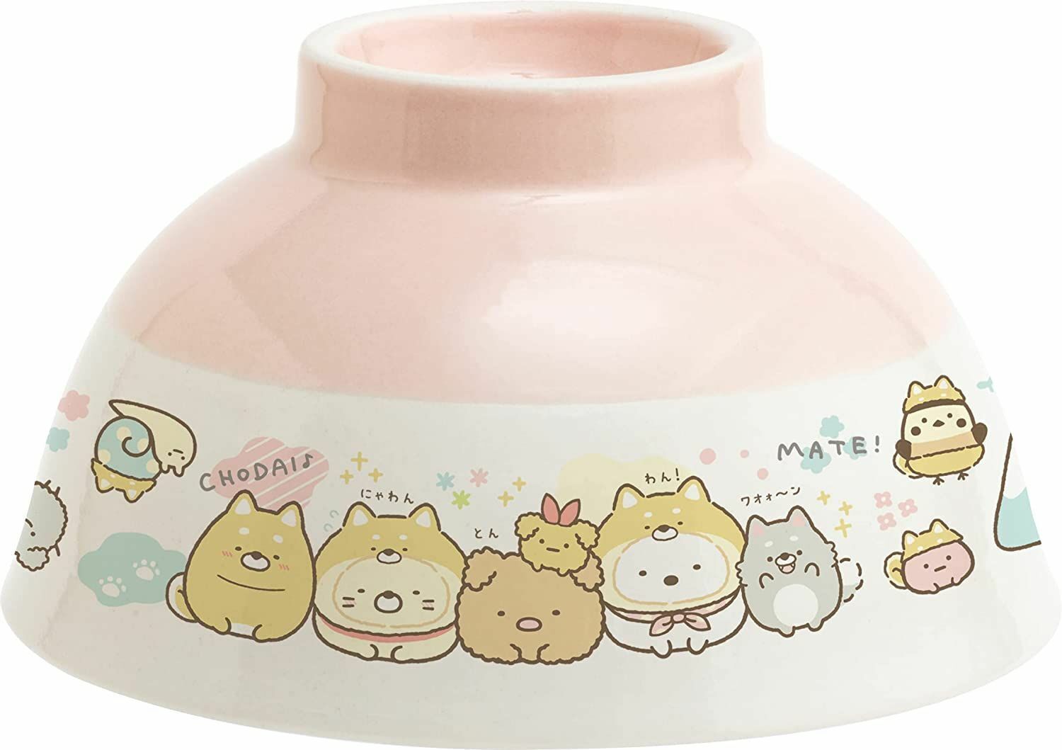 San-X Sumikko Gurashi Dog Collabo Rice Bowl Pink TK16601 New Japan