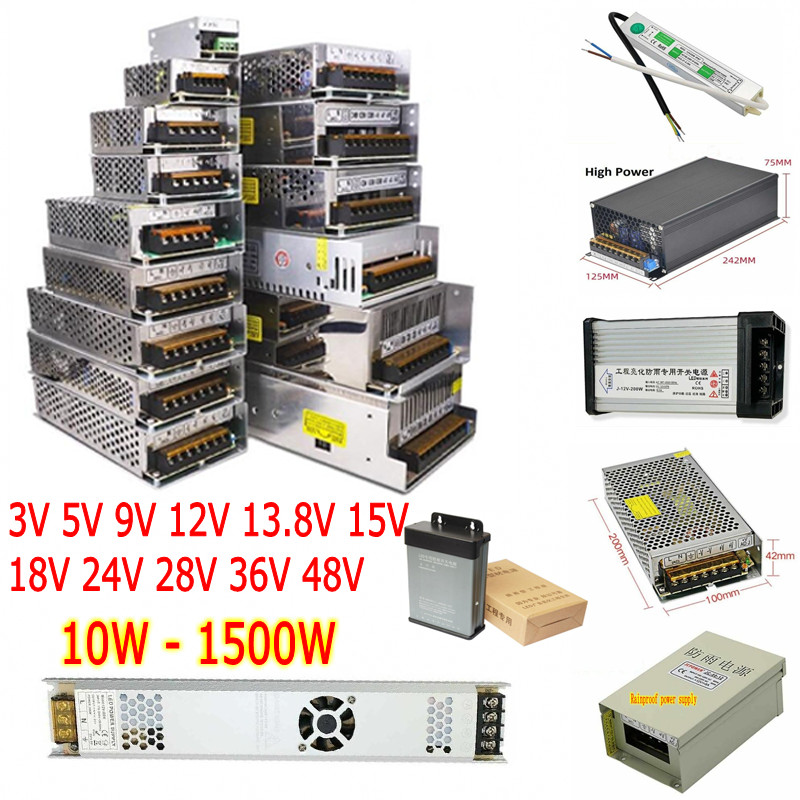 Fuente de alimentación de conmutación de CC PSU 3V 5V 9V 12V 13.8V 15V 18V 24V 36V 48V