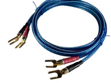 Samurai TRUE 12 Gauge Wire Speaker Cable Single W/ Gold Spades Plugs.