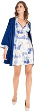 Zweiteiliges Damen Nachthemd-Set aus Satin – mit Kimono