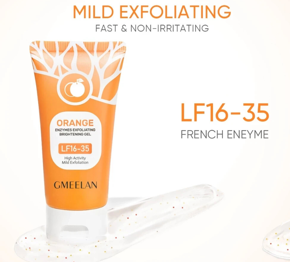 Gel Exfoliant Enzymatique GMEELAN Orange Enzyme Gel 50g - Éclaircissant, Pour Visage Et Aisselles, Neuf