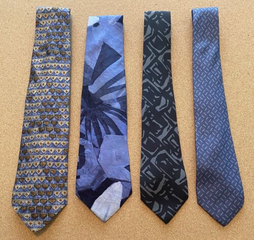 Lot Of 4 Valentino Ties Made in Italy 100% Silk 2 Cravatte-Classic  1 Tie XL - Afbeelding 1 van 24