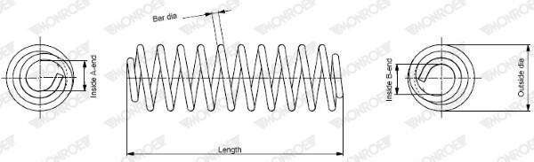 SP3476 MONROE Coil Spring for SMART