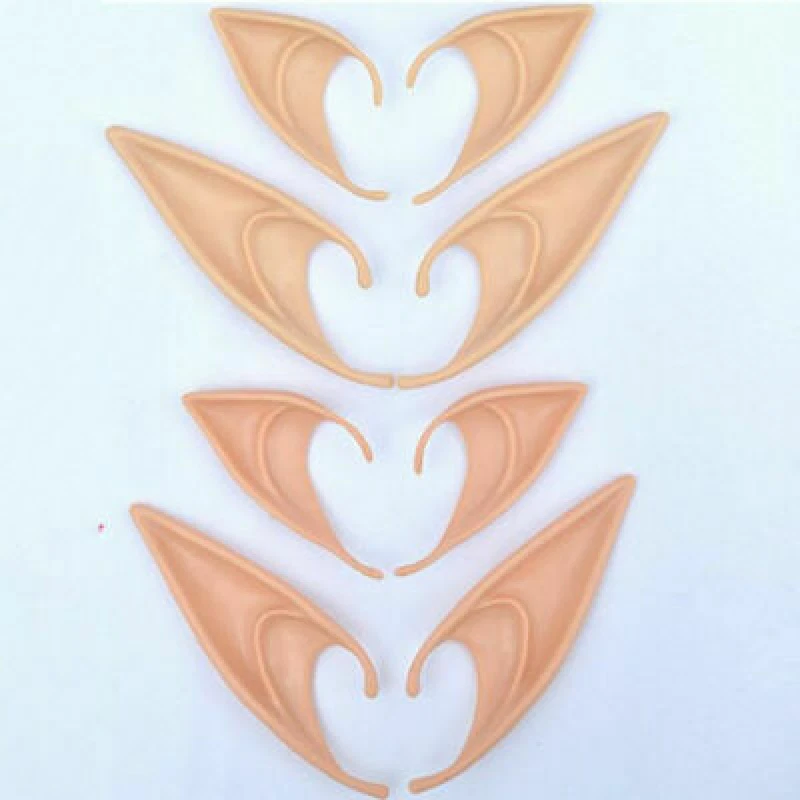 Flesh Elf Pixie Fairy Pointed Ears Tips Fancy Dress Cosplay  Costume Giant Props - Image 2 of 4