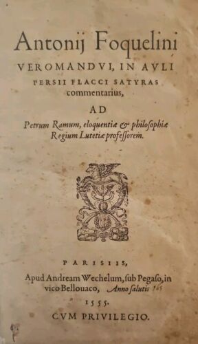 Rare 1555 Book Persius' satires w/ 16th century commentaries - Picture 2 of 7