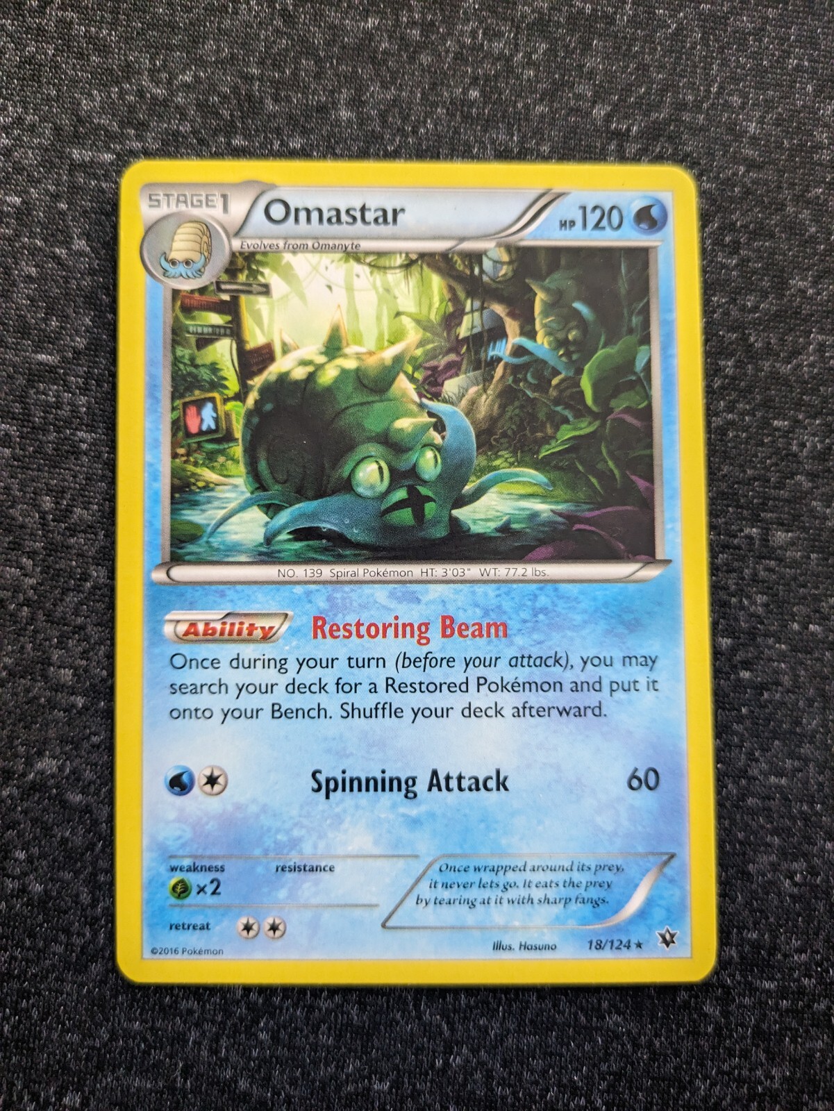 Omastar 18/124- Fates Collide- Regular Rare- NM/M