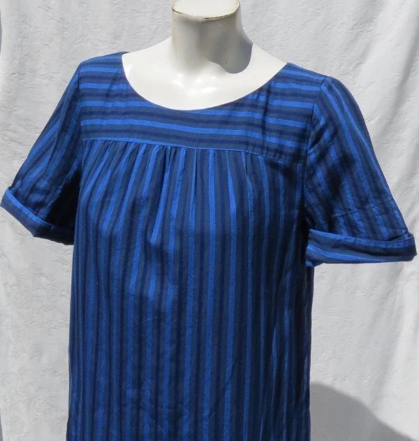 HD IN PARIS Anthropologie EE. UU. Mujer’s 6 S Azul Cerúleo Rayas Camisa Cambio Vestido Foto 3 de 4