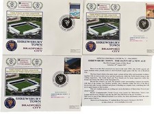 SHREWSBURY TOWN V BRADFORD CITY 18 AUG 2007 FIRST DAY COVERS/INSERTS X3