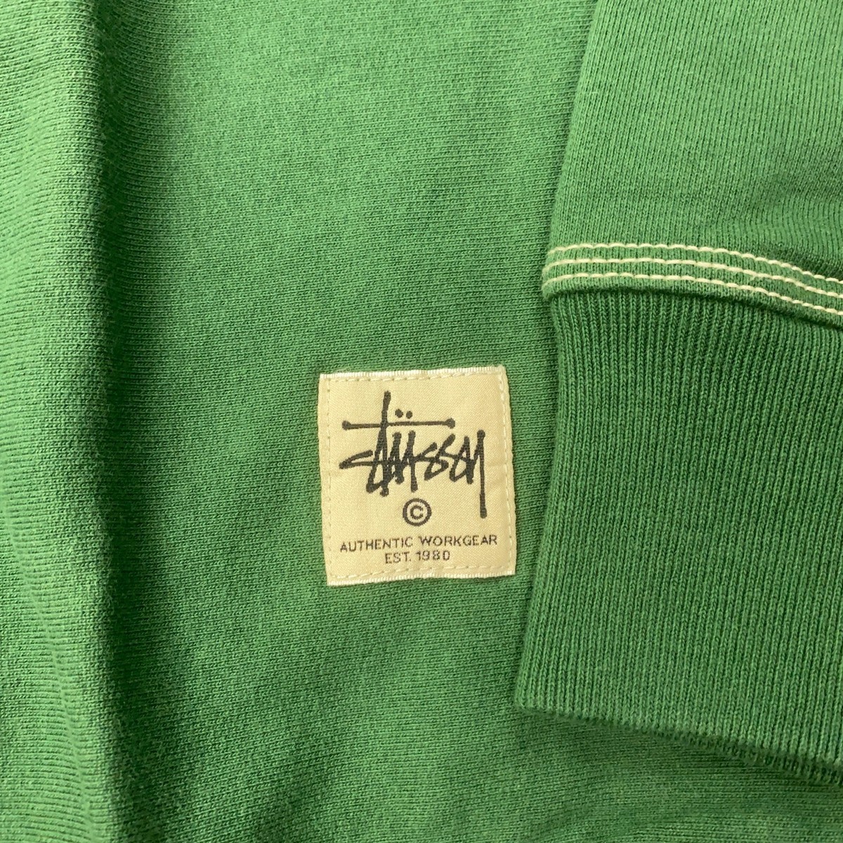 Stussy Contrast Stitch Label Crew Mens XL Forest Sweatshirt Stussy Contrast Stitch Label Crew Mens XL Forest Sweatshirt