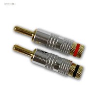 Bananenstecker Rot & Schwarz, 4Er Set Mit Spreizspange, Dynavox Spreizfixierung