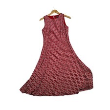 Lauren Ralph Lauren Chain Link Print Belted Dress size 4 Red/White