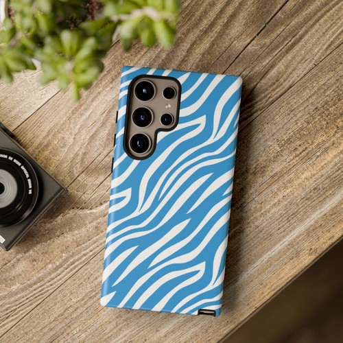Light Blue Zebra Print Phone Case, for iPhone, Samsung Galaxy, Google Pixel - 第 197/243 張圖片