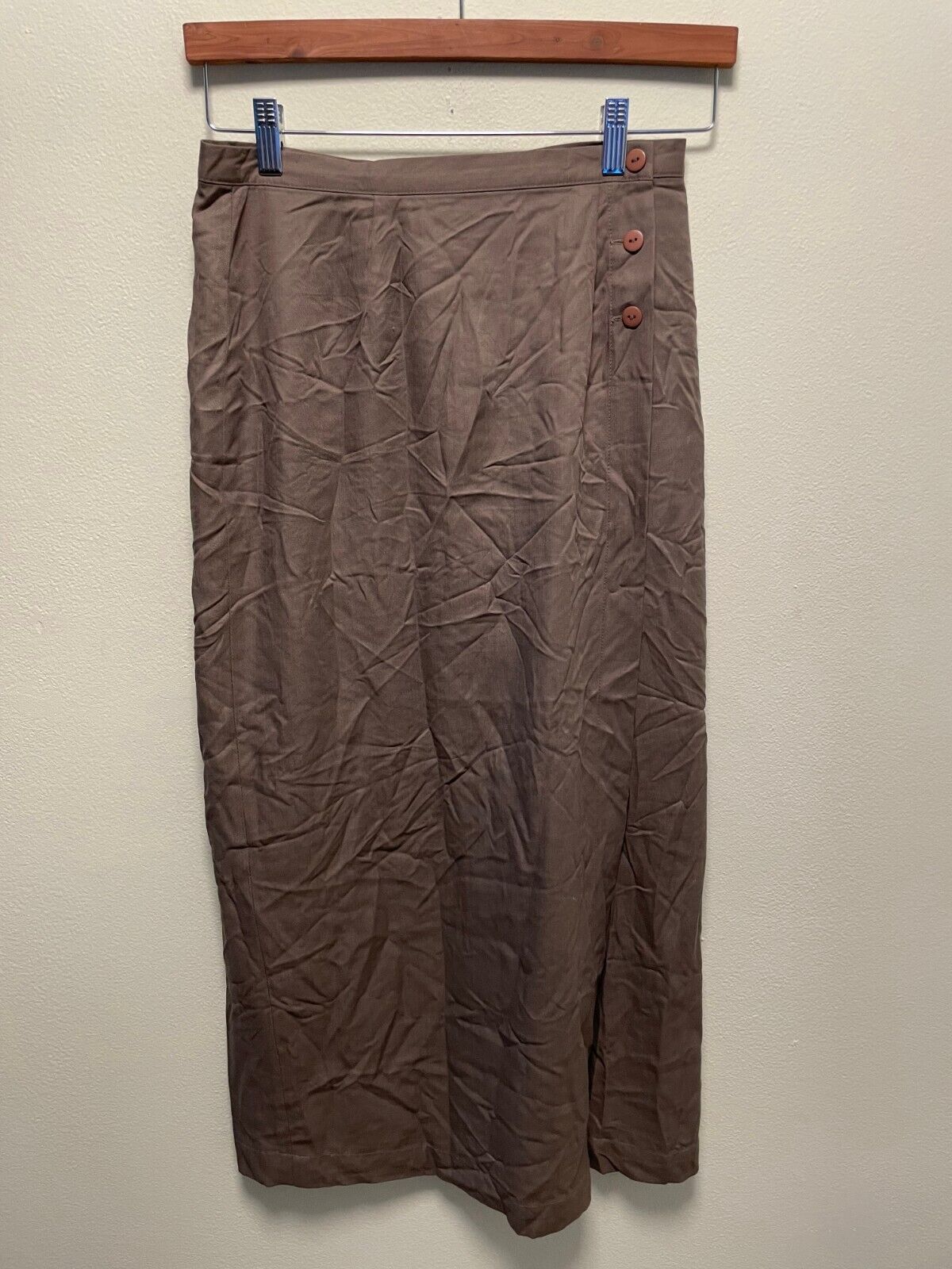 Vintage Gap Maxi Skirt Womens 8 Brown Wrap Side B… - image 1