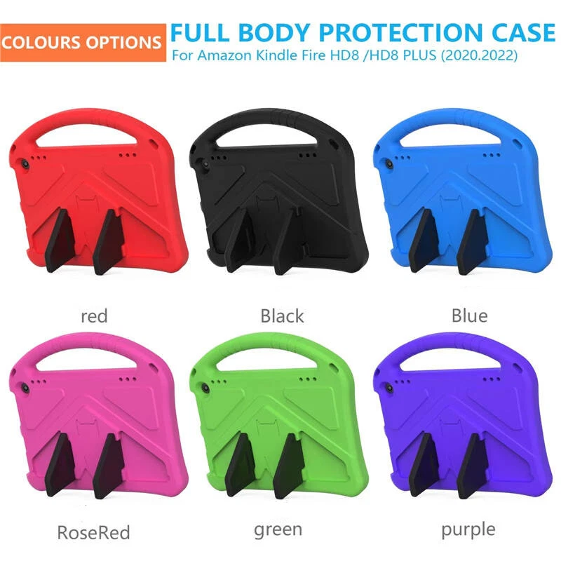 For Amazon Kindle Fire HD8 12th Gen 2022 8" EVA Foam Shockproof Kids Handle Case - Image 2 of 4