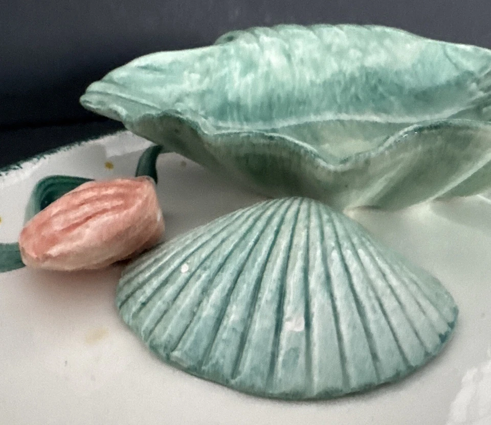 "Plato 3D Cali Seashell Chips And Dip estilo Mallorca raro 13,75"" diámetro único" Foto 3 de 4