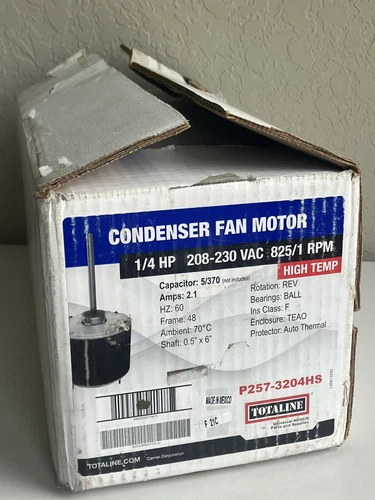 NEW Condenser Motor - 208-230 VAC 825 RPM 1/4 HP 1-Speed High Temp - TOTALINE