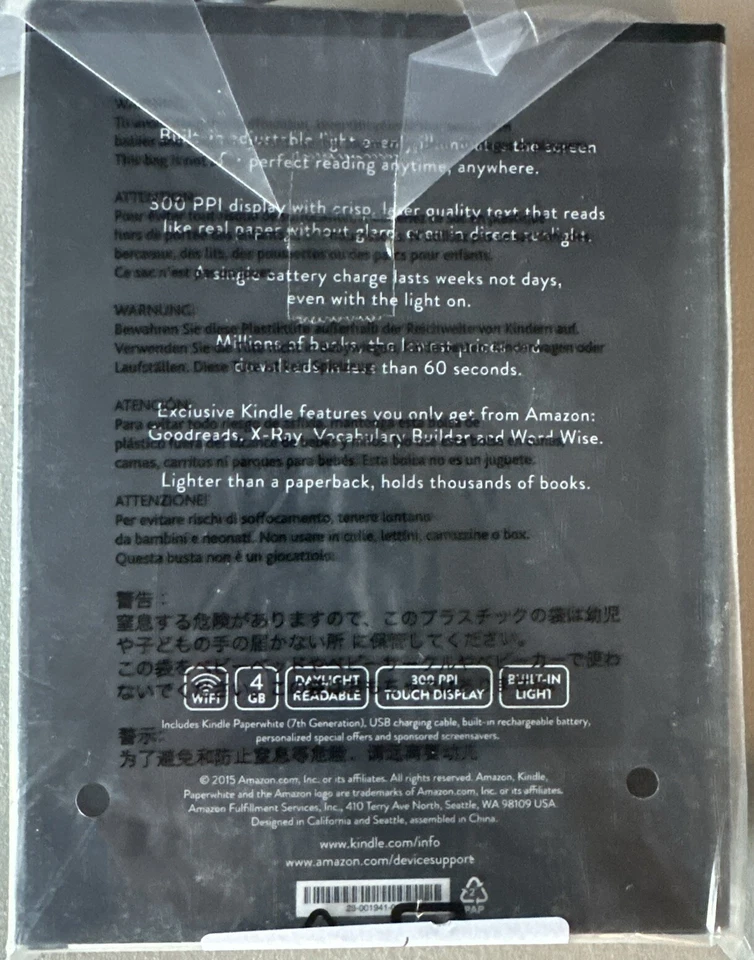 Amazon Kindle Paperwhite (7.ª generación) B00OQVZDJM 4 GB, Wi-Fi, libro electrónico de 6 pulgadas... Foto 2 de 3