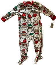 Santa Claus One Piece Sleeper Christmas Footed Zip Pajamas UNISEX 18M, 3T, 4T