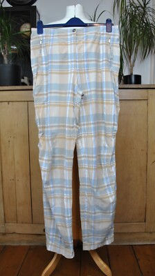 Vintage Vanilia beige karierte Karo Stretch Hose Gr. 42
