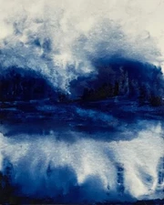 STORM RISING - original 16x20 watercolor landscape painting on canvas board