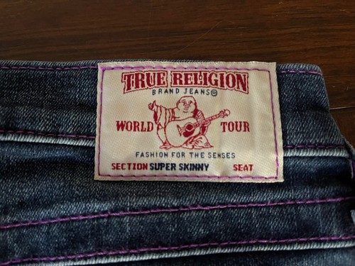 True Religion Jeans Size 26, Style 200742, SUPSKNY W FLP SN NEON PURP $229 - Picture 11 of 11