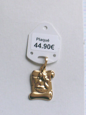 Médaille Déclaration 'Je T'aime' – Plaqué Or Jaune – Pendentif Rectangulaire 1,5x1cm