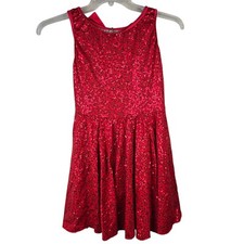 Weissman MA Adult Sz M Sequin Red Dress Dance Costume Open Back Satin Bow